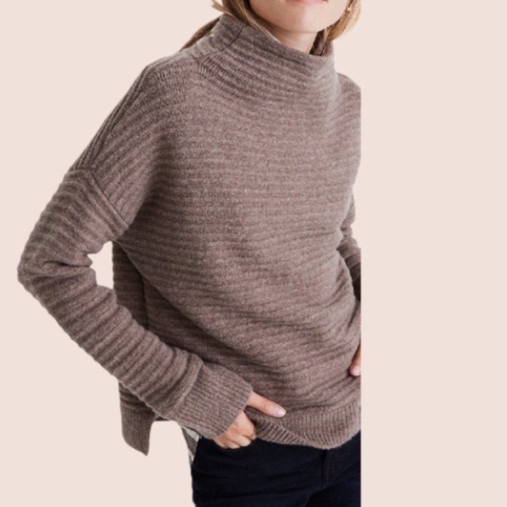 Madewell mock neck ribbed sweater - XS